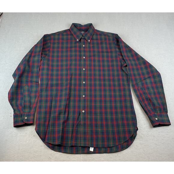 Pendleton Vintage Mens Sz M Maclennan Plaid Button Down Shirt Red Green - Picture 6 of 13